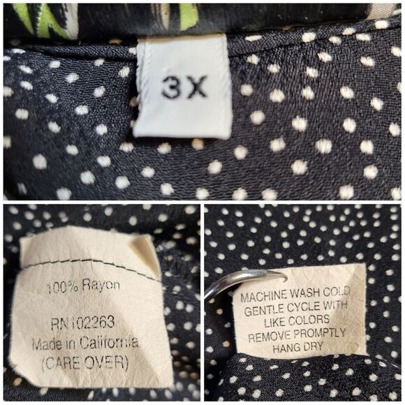 Mui Loco Vintage Black with White Polka Dots Maxi Dress Women's Plus Size 3X - Picture 10 of 15